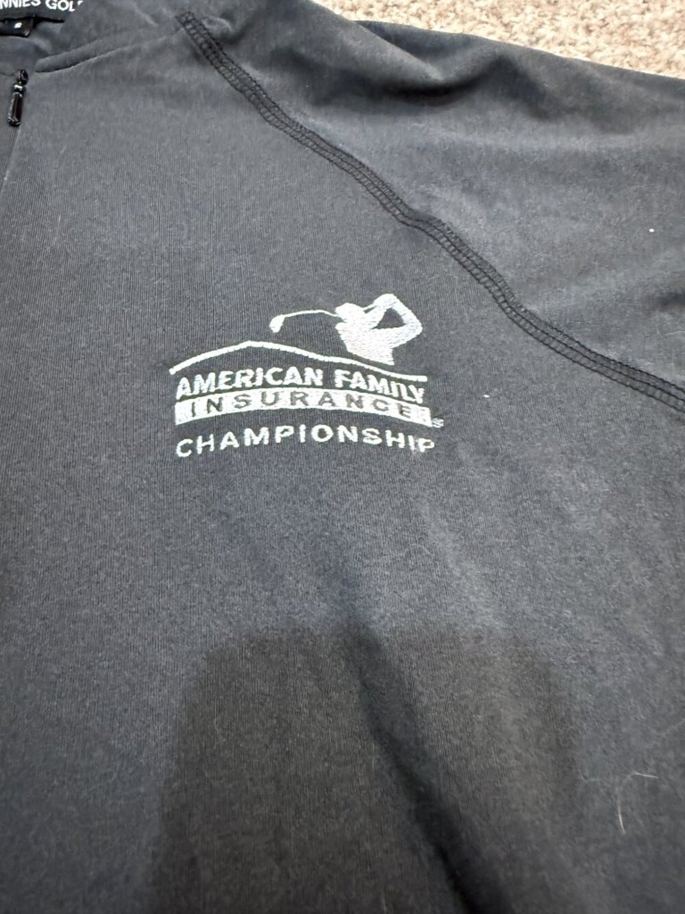 Swannies Golf Women’s Small Black American Family Insurance Championship Zip - Picture 2 of 4